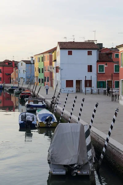 Burano Veneto Italia Aprile 2019 Colorata Isola Burano Tramonto — Foto Stock