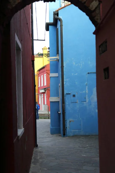 Burano Veneto Italië April 2019 Kleurrijk Eiland Burano Bij Zonsondergang — Stockfoto