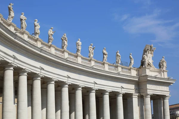 Estátuas Praça São Pedro Vaticano Roma Itália — Fotografia de Stock