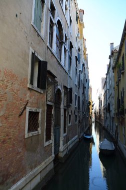 Venedik, Italya-19 Nisan 2019: şehir Venedik, mimari, vatandaşlar ve turistler manzaraları görüntüle.