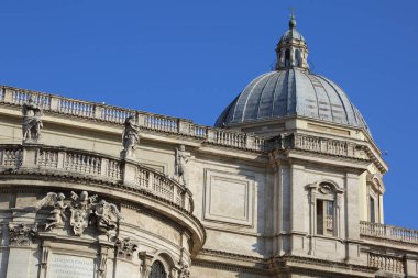 Roma, İtalya - 17 Nisan 2019: Santa Maria Maggiore (AzizE Meryem Ana Kilisesi) Papalık Bazilikası, Piazza dell'Esquilino'daki en büyük Katolik Marian kilisesidir.