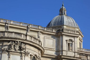 Roma, İtalya - 17 Nisan 2019: Santa Maria Maggiore (AzizE Meryem Ana Kilisesi) Papalık Bazilikası, Piazza dell'Esquilino'daki en büyük Katolik Marian kilisesidir.