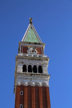 Venedik 'teki St. Mark Campanile Katedrali Kulesi.