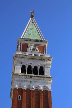 Venedik 'teki St. Mark Campanile Katedrali Kulesi.