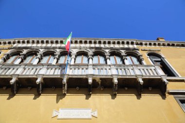 Venedik, Veneto, İtalya - 19 Nisan 2019: Venedik'in sanat detayları.