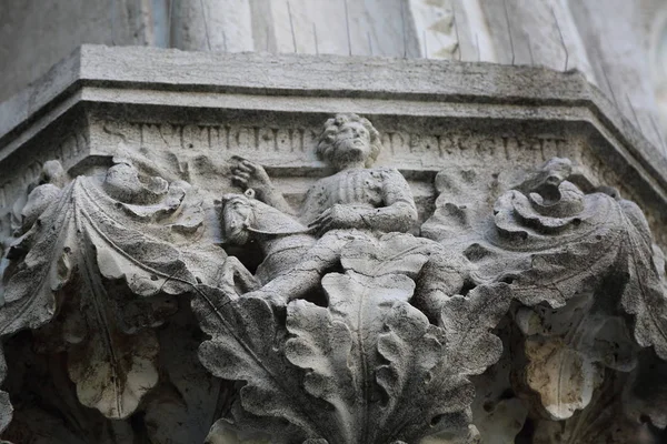 Venedik Veneto Italya Nisan 2019 Art Ayrıntılar Sütun Doge Palace — Stok fotoğraf