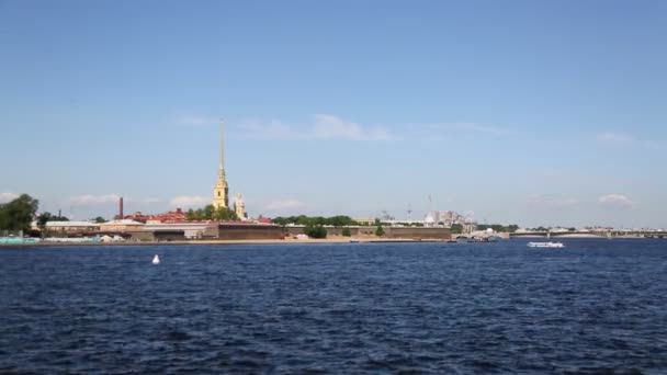 Санкт Петербург Росія Червня 2019 Вид Неву Фортецю Петра Павла — стокове відео