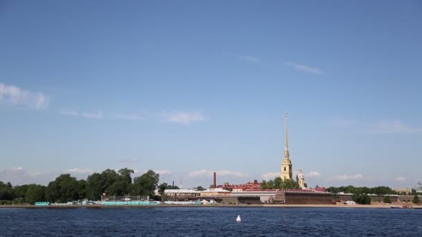 Sankt Petersburg Ryssland Juni 2019 Utsikt Över Nevafloden Och Peters — Stockvideo