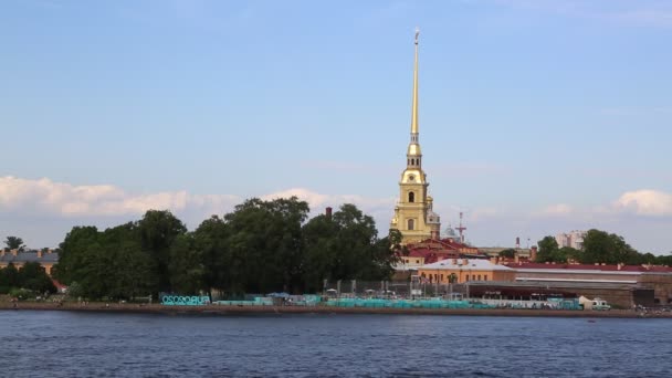 Saint Petersburg Rússia Junho 2019 Vista Sobre Rio Neva Fortaleza — Vídeo de Stock