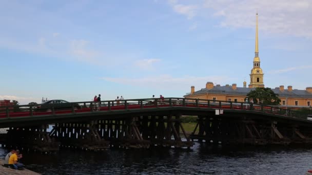 Petersburg Rosja Czerwca 2019 Widok Mały Most Nad Rzeką Nevą — Wideo stockowe