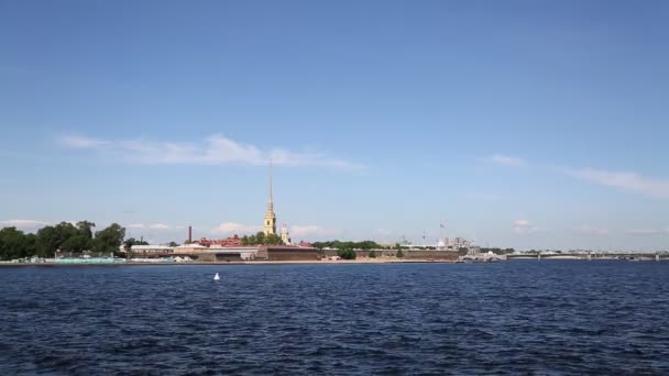 San Petersburgo Russia Giugno 2019 Veduta Sul Fiume Neva Sulla — Video Stock