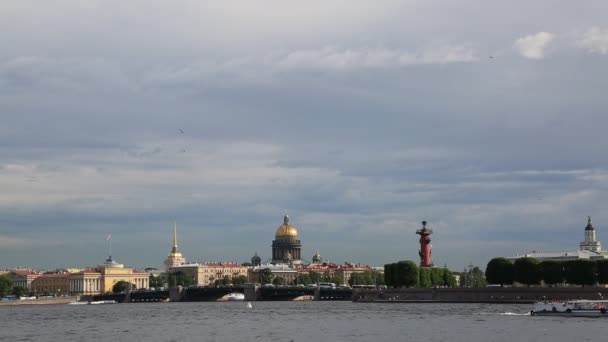 Saint Petersburg Rússia Junho 2019 Vista Catedral São Isaac Rio — Vídeo de Stock