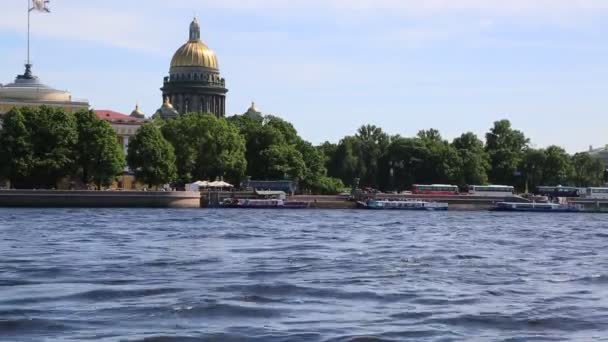 San Petersburg Rusia Junio 2019 Vista Catedral San Isaac Río — Vídeos de Stock