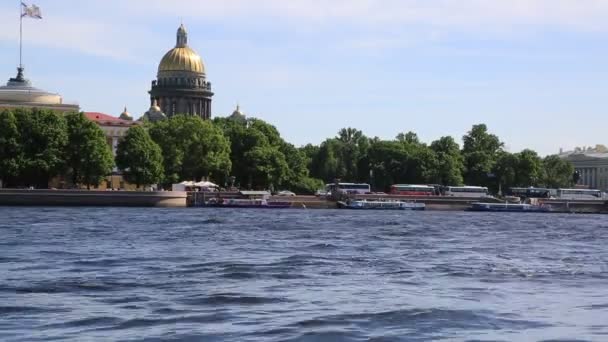 Saint Petersburg Rússia Junho 2019 Vista Catedral São Isaac Rio — Vídeo de Stock