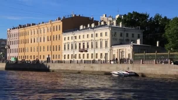 Sankt Petersburg Ryssland Juni 2019 Utsikt Från Bron Över Floden — Stockvideo