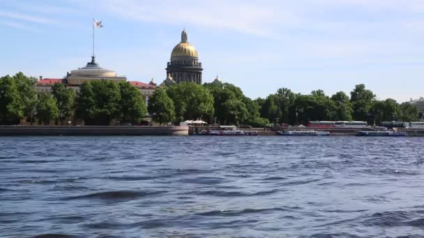Saint Petersburg Rusya Haziran 2019 Saint Isaac Katedrali Vasilievsky Adasının — Stok video