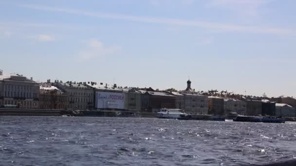 Sankt Petersburg Ryssland Juni 2019 Utsikt Över Hamnen Och Floden — Stockvideo