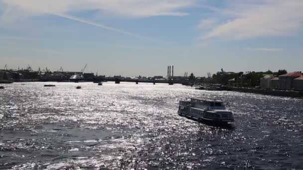 San Petersburg Rusia Junio 2019 Vista Sobre Puerto Marítimo Río — Vídeos de Stock