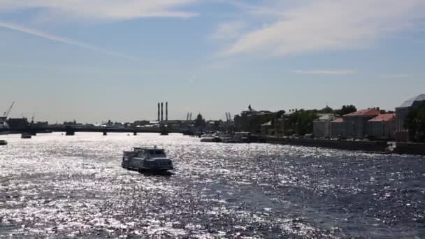 Sankt Petersburg Ryssland Juni 2019 Utsikt Över Hamnen Och Floden — Stockvideo