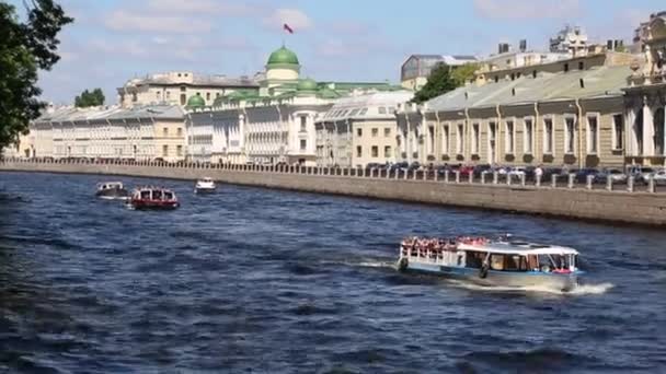 Sankt Petersburg Rosja Czerwca 2019 Widok Mostu Nad Rzeką Nevą — Wideo stockowe
