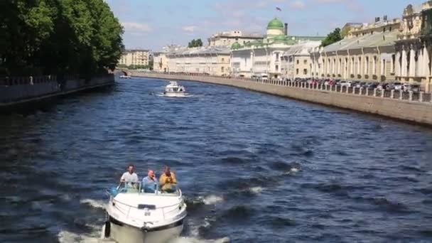 Sint Petersburg Rusland Juni 2019 Uitzicht Vanaf Brug Neva Fontanka — Stockvideo