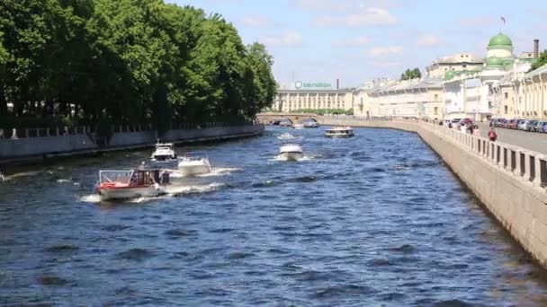 Saint Petersburg Russia June 2019 View Bridge Neva River Fontanka — Stock Video
