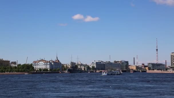 Saint Petersburg Rússia Junho 2019 Vista Sobre Rio Neva Museu — Vídeo de Stock