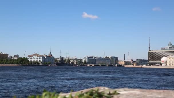 Saint Petersburg Rússia Junho 2019 Vista Sobre Rio Neva Museu — Vídeo de Stock