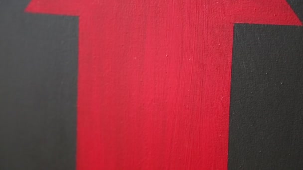 抽象的な現代美術絵画として赤と黒のアクリルテクスチャの背景 選択したフォーカス ぼかしボケ — ストック動画