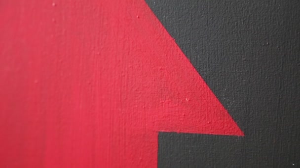 Červené a černé pozadí s akrylovou texturou jako abstraktní obraz soudobého umění. Vybrané zaměření. Šmouha.