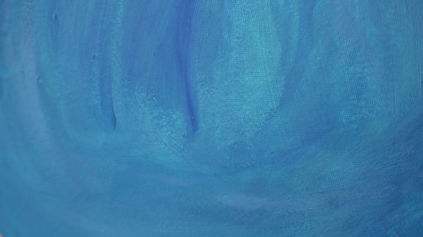 Hand Painted Blue Acrylic Textured Background Abstract Contemporary Art Painting — Stock Video