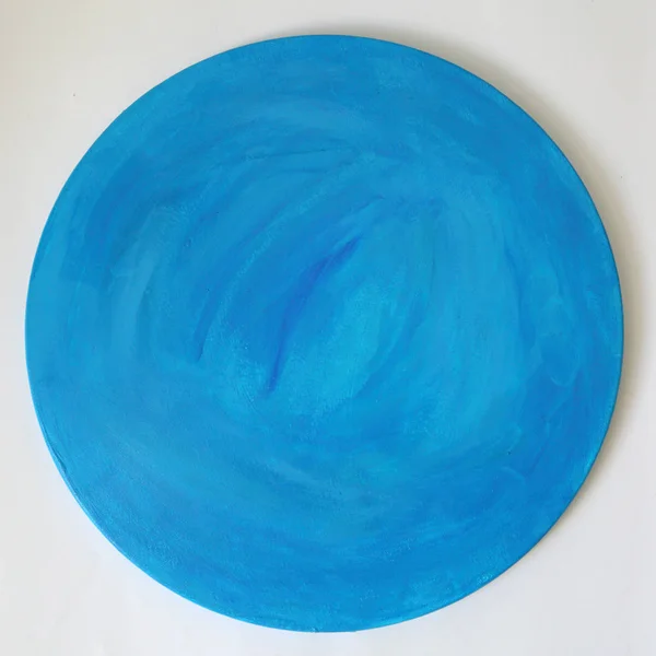 抽象的な現代美術絵画として手描き青いアクリルテクスチャの背景 選択したフォーカス ぼかしボケ — ストック写真