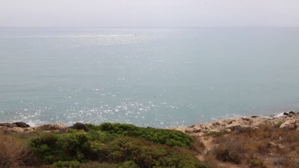 Mar Mediterrâneo Rochas Bela Praia Espanha — Vídeo de Stock