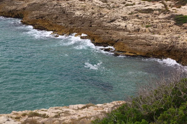 Mittelmeer Und Felsen Schönes Meer Spanien — Stockfoto