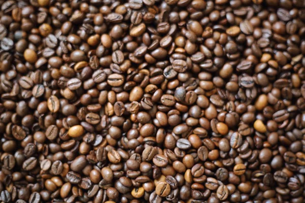 Coffee Beans Blur Testured Background Defocus Selected Focus Coffee Texture — Stock Photo, Image