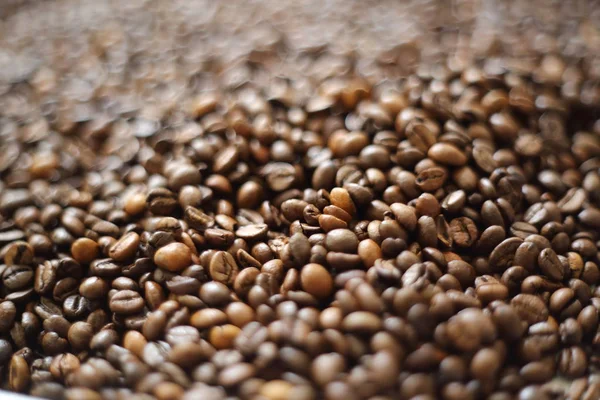 Coffee Beans Blur Testured Background Defocus Selected Focus Coffee Texture — Stock Photo, Image