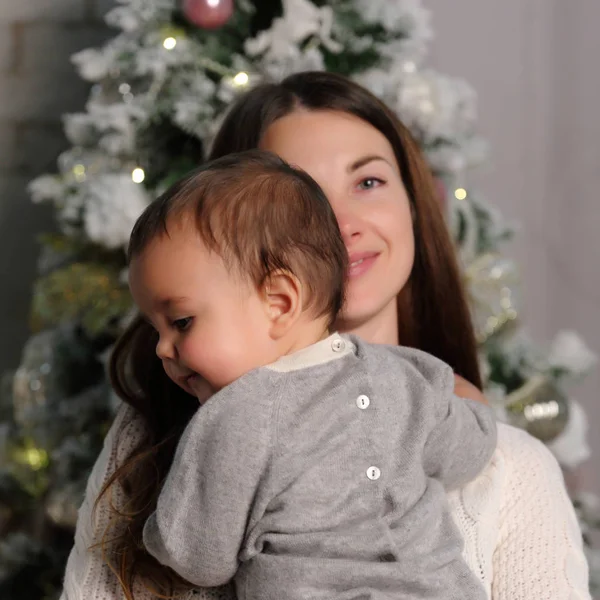 Moeder Baby Vakantie Van Kerstmis — Stockfoto