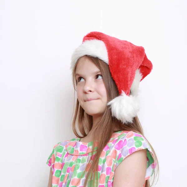 Noel Baba şapkası, küçük kız