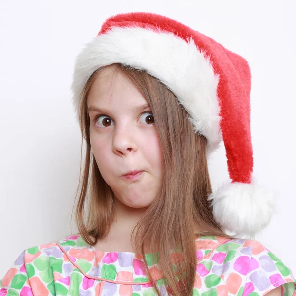 Noel Baba şapkası, küçük kız