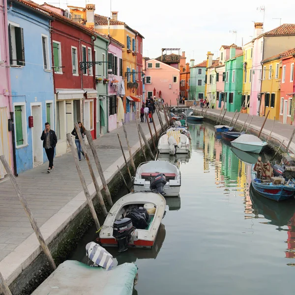 Burano Veneto Italia Aprile 2019 Colorata Isola Burano Tramonto — Foto Stock