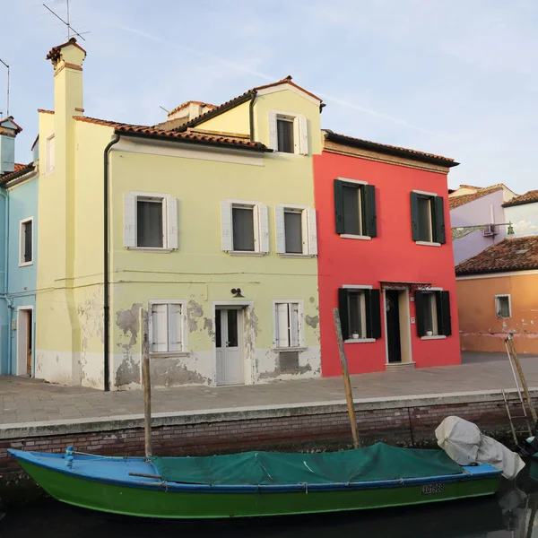 Burano Veneto Italy April 2019 Colorful Burano Island Sunset — Stock Photo, Image