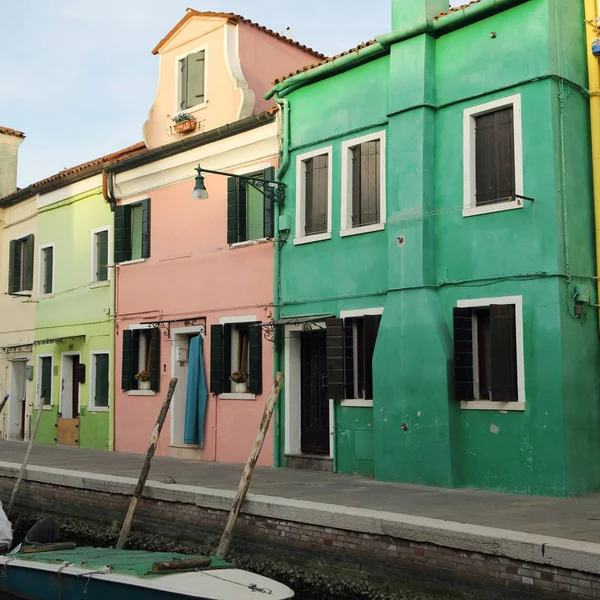 Burano Veneto Italien April 2019 Färgglada Burano Island Vid Solnedgången — Stockfoto