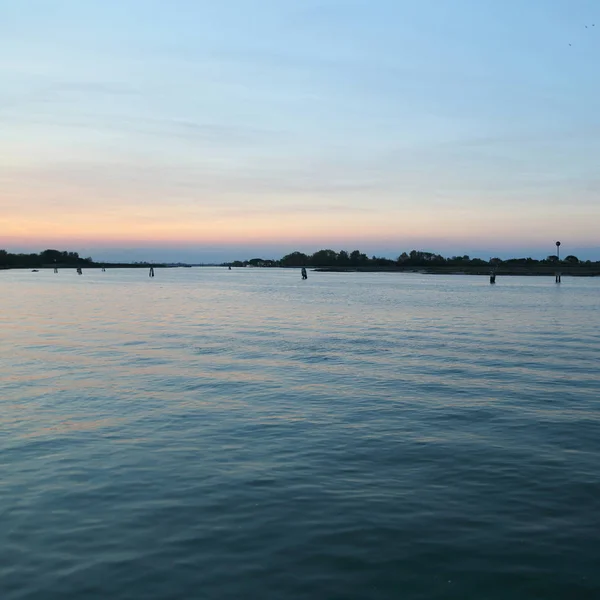 Schöner Sonnenuntergang Auf Der Insel Burano Veneto Italien — Stockfoto