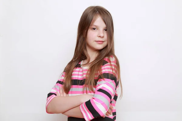 Lovely Portrait Beautiful Emotional Little Girl — Stock Photo, Image