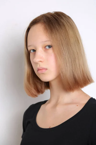 Caucasien Adolescent Fille Studio Portrait — Photo