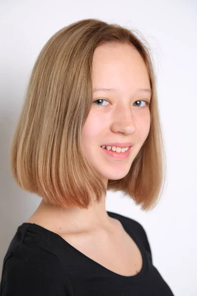 Caucasian Teen Girl Studio Portrait — Stock Photo, Image