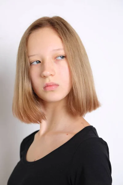 Caucasian Teen Girl Studio Portrait — Stock Photo, Image