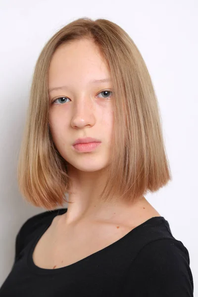 Caucasian Teen Girl Studio Portrait — Stock Photo, Image