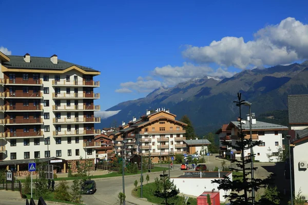 OLYMPIC VILLAGE, SOCHI, RUSSIAN FEDERATION - 28 SEPTEMBER, 2017: View from Olympic village, Sochi, Russian Federation