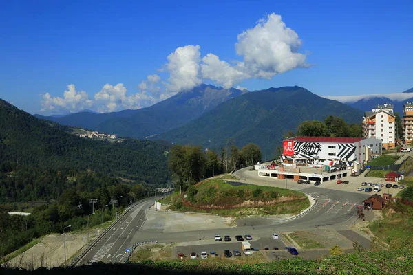 OLYMPIC VILLAGE, SOCHI, RUSSIAN FEDERATION - 28 SEPTEMBER, 2017: View from Olympic village, Sochi, Russian Federation